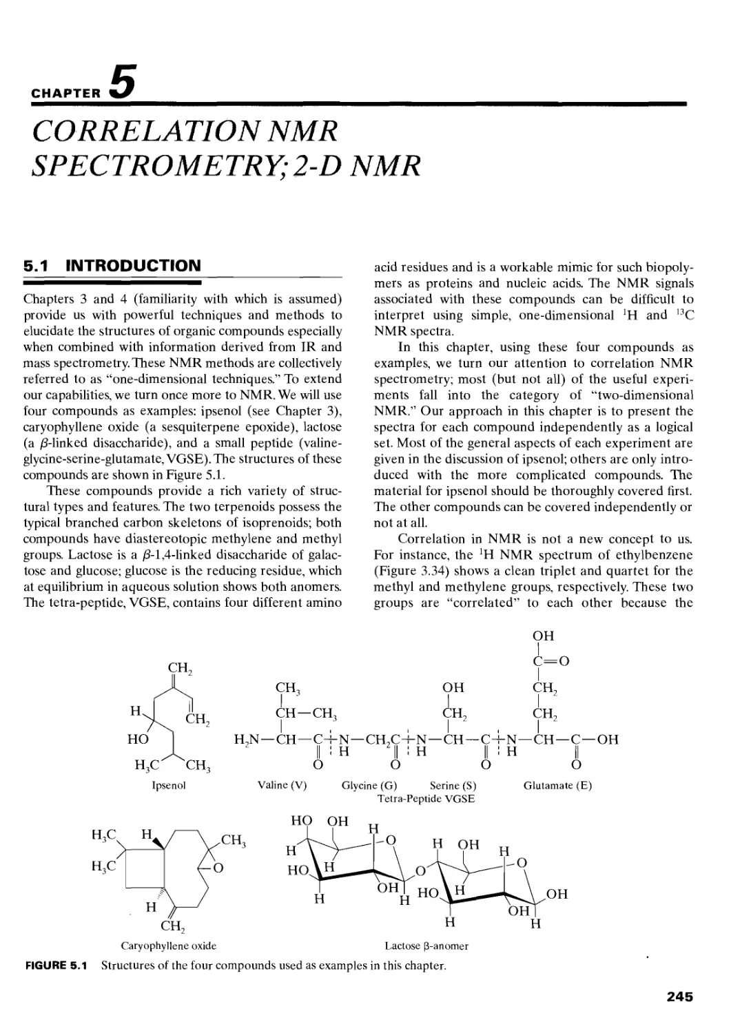 Chapter 5: Correlation NMR Spectrometry; 2-D NMR