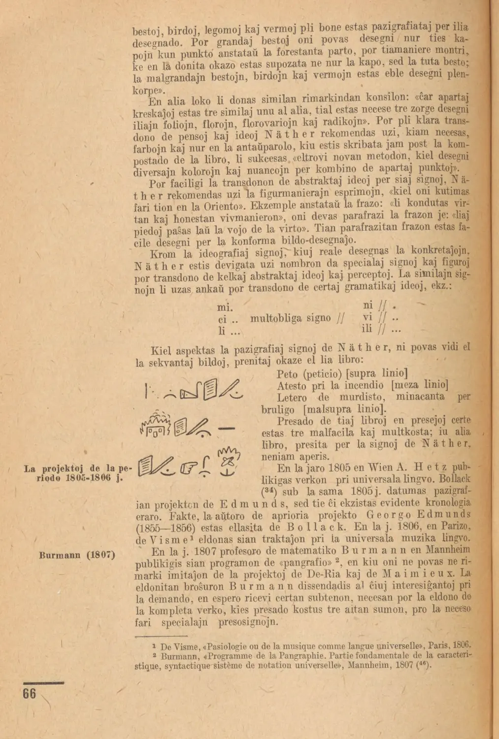 La projektoj de la periodo 1805-1806 j