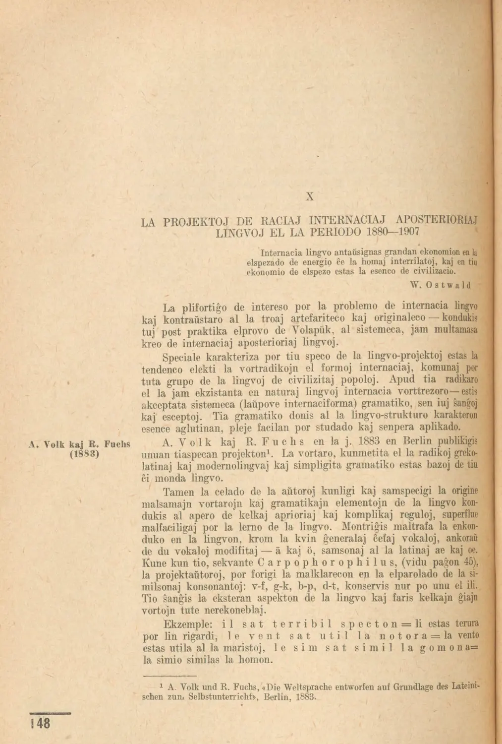 X. La projektoj de raciaj internaciaj aposterioriaj lingvoj el la periodo 1880-1907