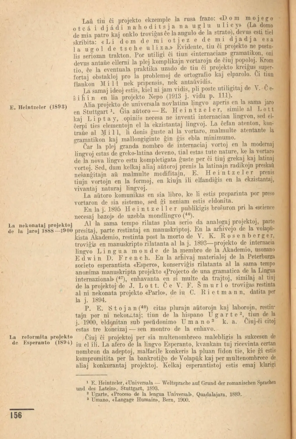 La nekonataj projektoj de la jaroj 1888-1900