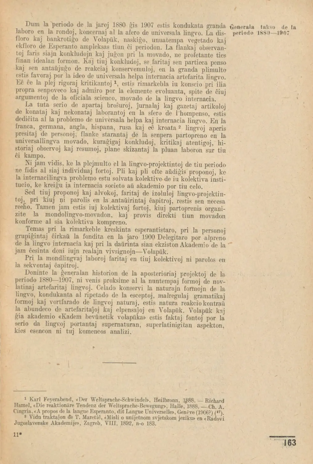 Ĝenerala takso de la periodo 1880-1907