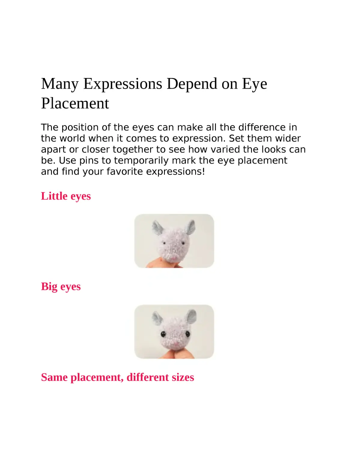 ﻿Many Expressions Depend on Eye Placemen