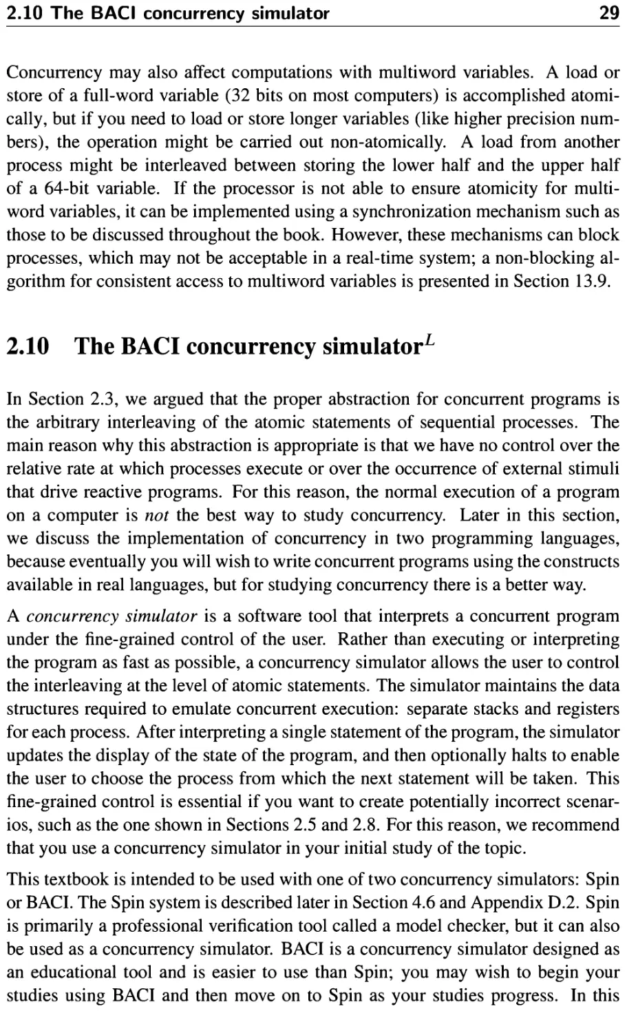 2.10 The BACI concurrency simulator