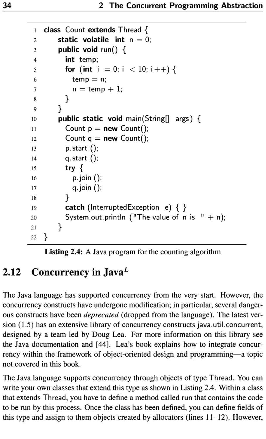 2.12 Concurrency in Java