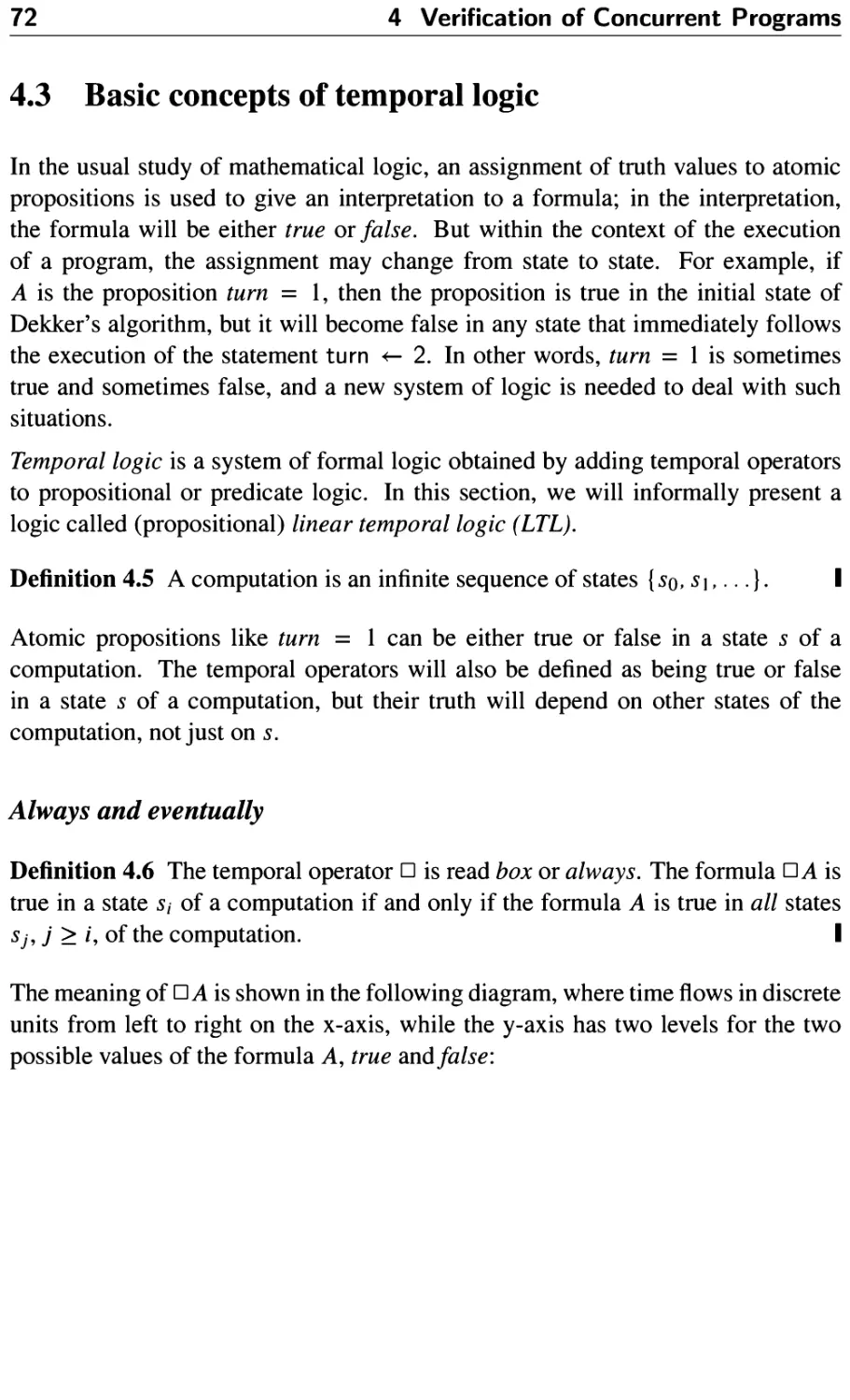 4.3 Basic concepts of temporal logic
