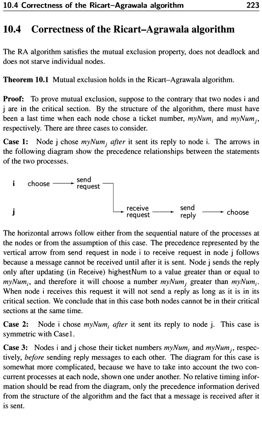 10.4 Correctness of the Ricart–Agrawala algorithm