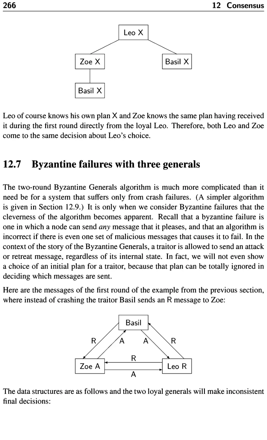 12.7 Byzantine failures with three generals