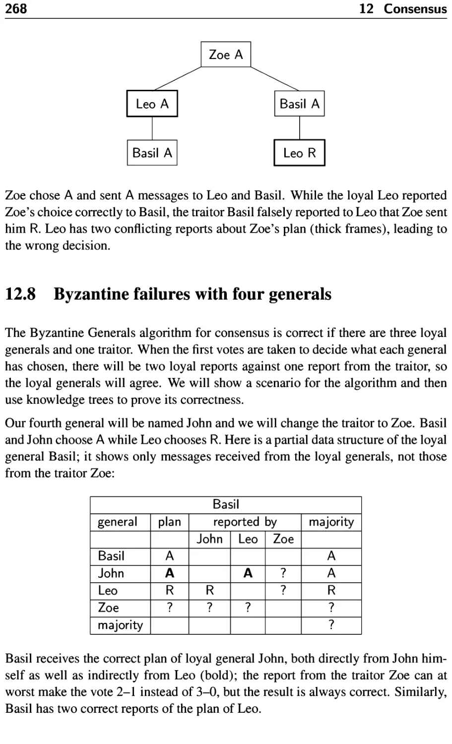 12.8 Byzantine failures with four generals