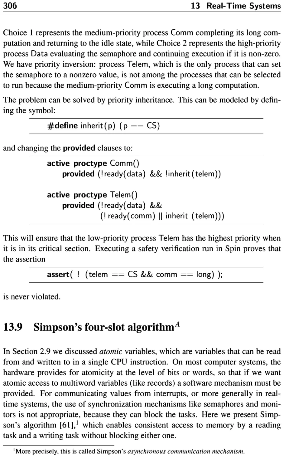 13.9 Simpson’s four-slot algorithm