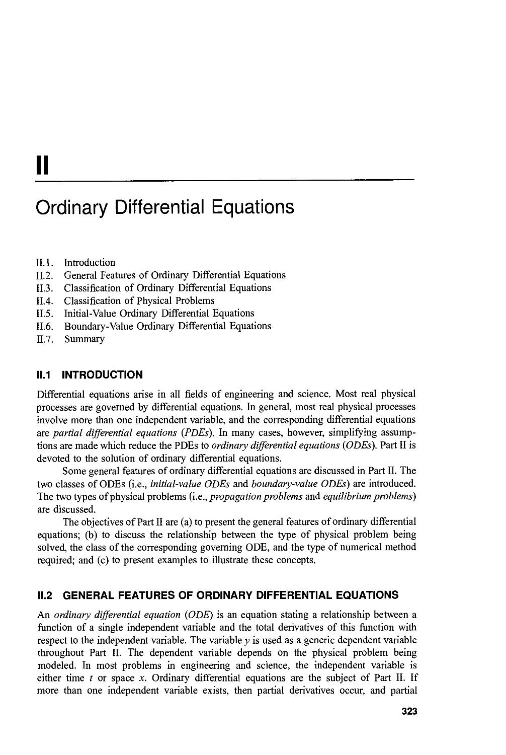 II.  Ordinary Differential Equations