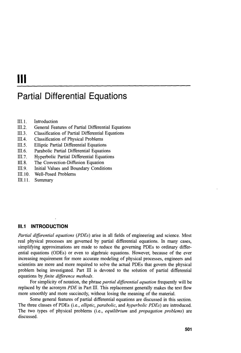 III.  Partial Differential Equations