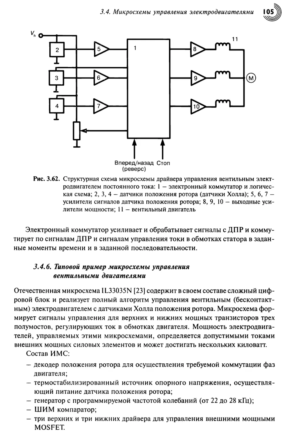 3.4.6. Типовой пример микросхемы управления вентильными двигателями