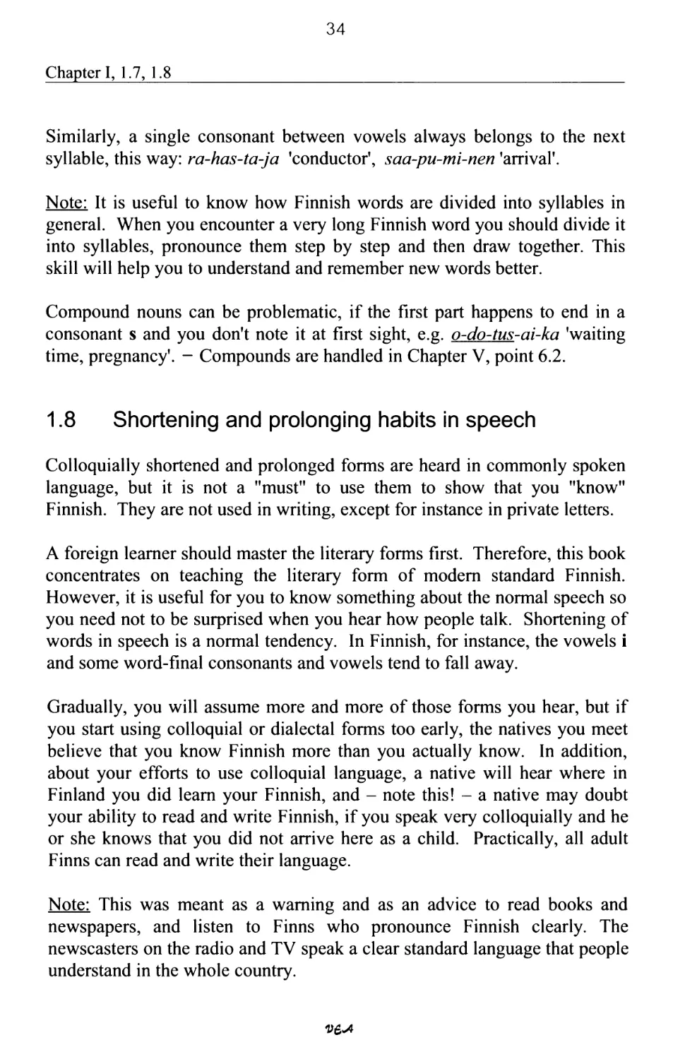 1.8 Shortening and prolonging habits in speech