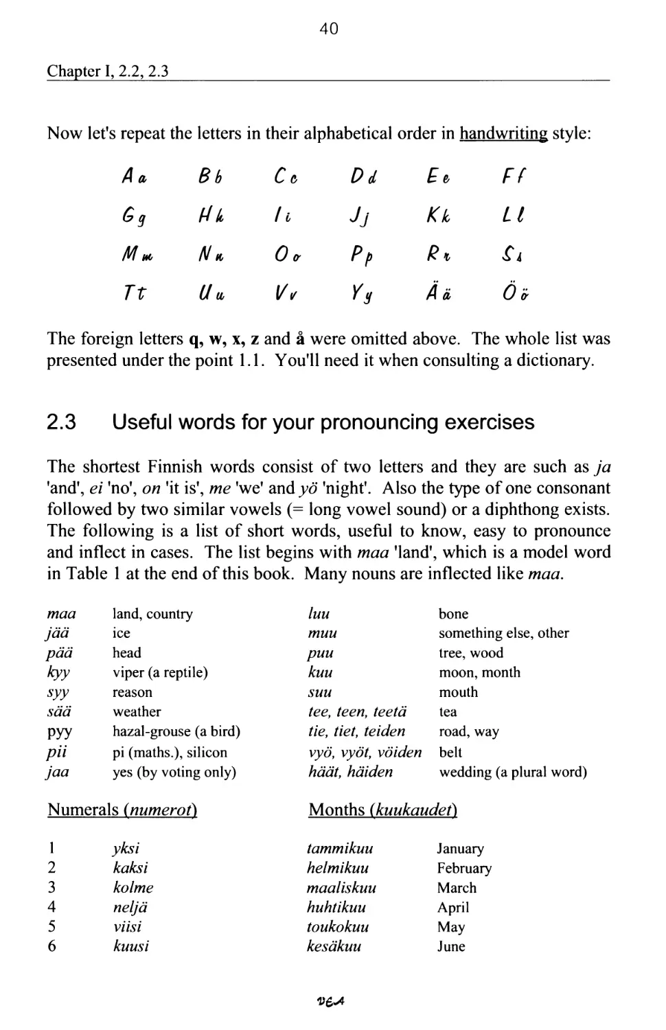 2.3 Useful words for your pronouncing exercises