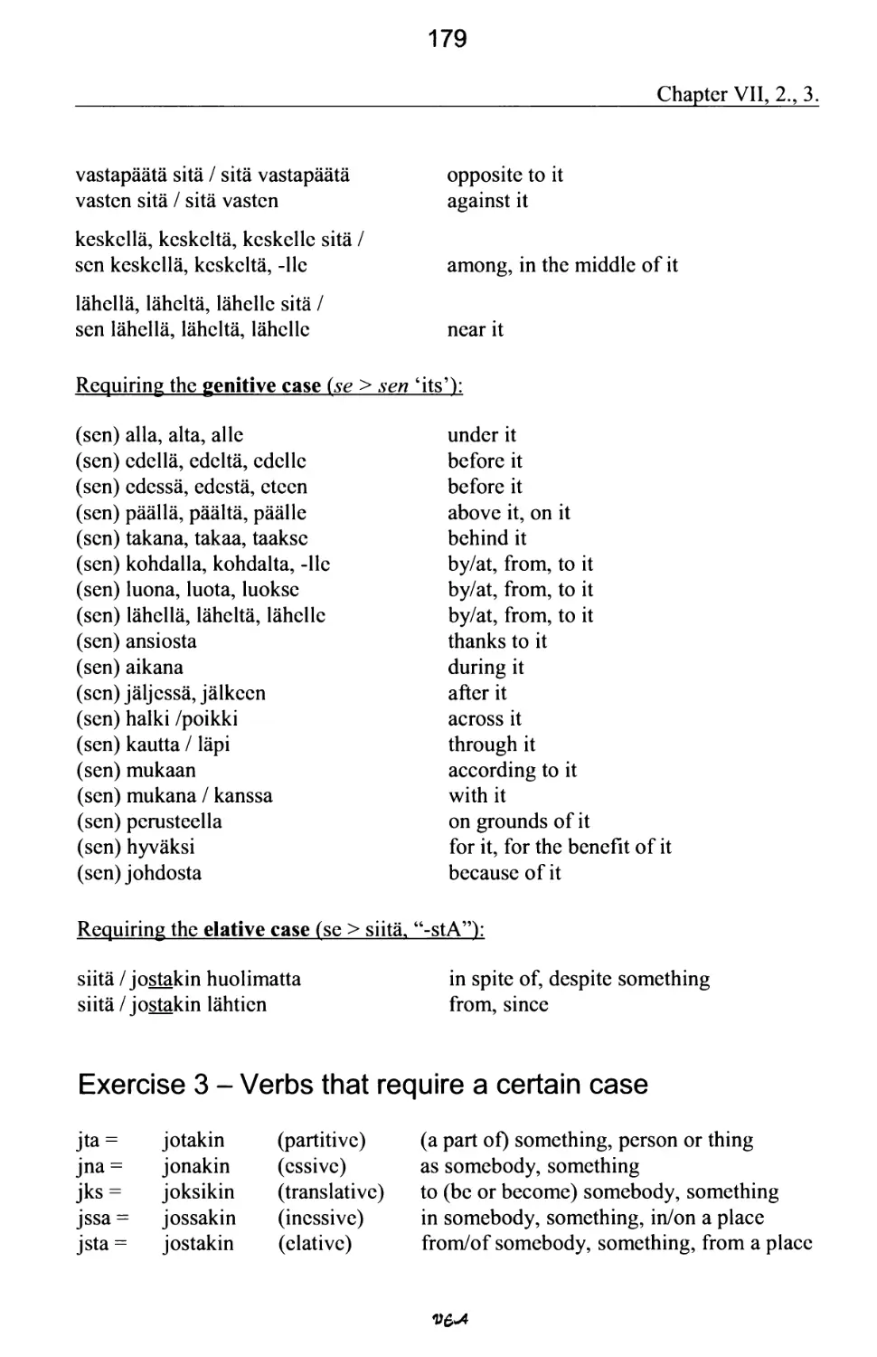 Exercise 3 - Verbs that require a certain case