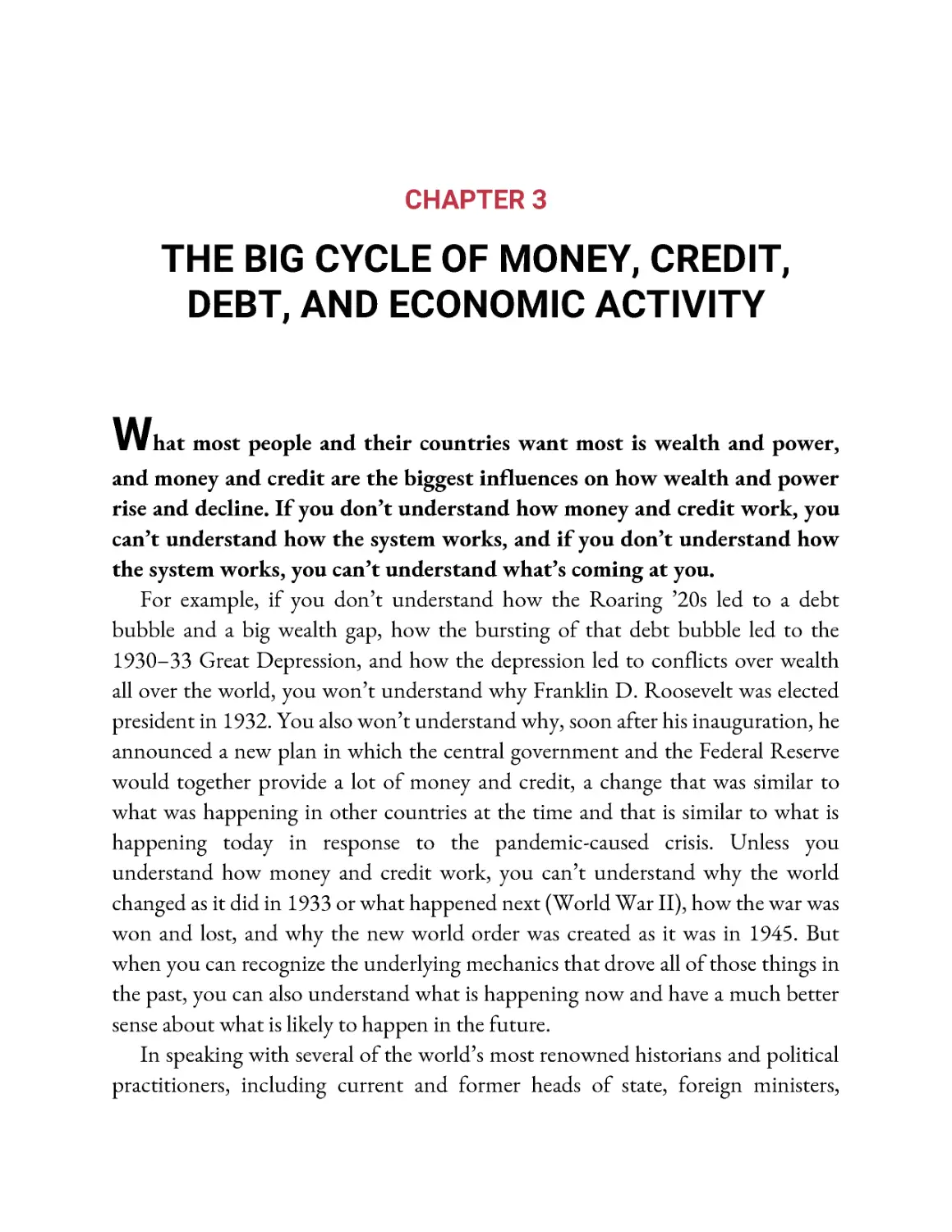 ﻿Chapter 3: The Big Cycle of Money, Credit, Debt, and Economic Activit