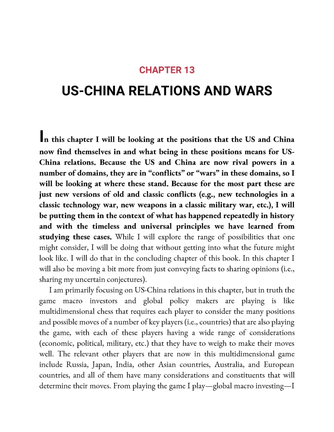 ﻿Chapter 13: US-China Relations and War