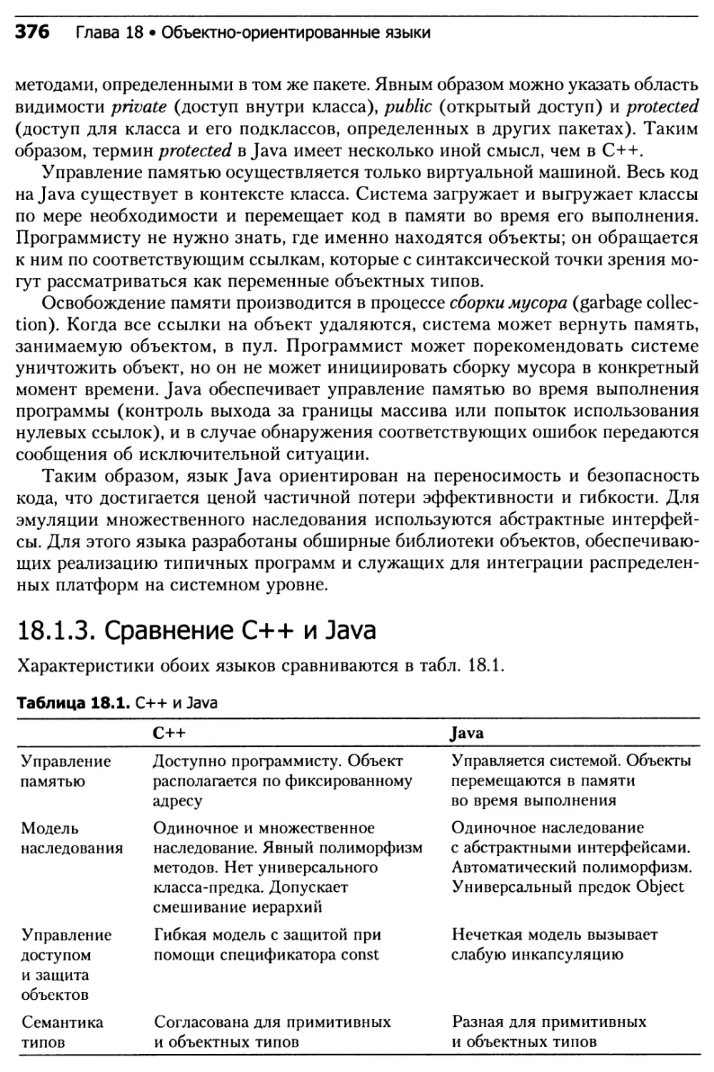 18.1.3. Сравнение C++ и Java