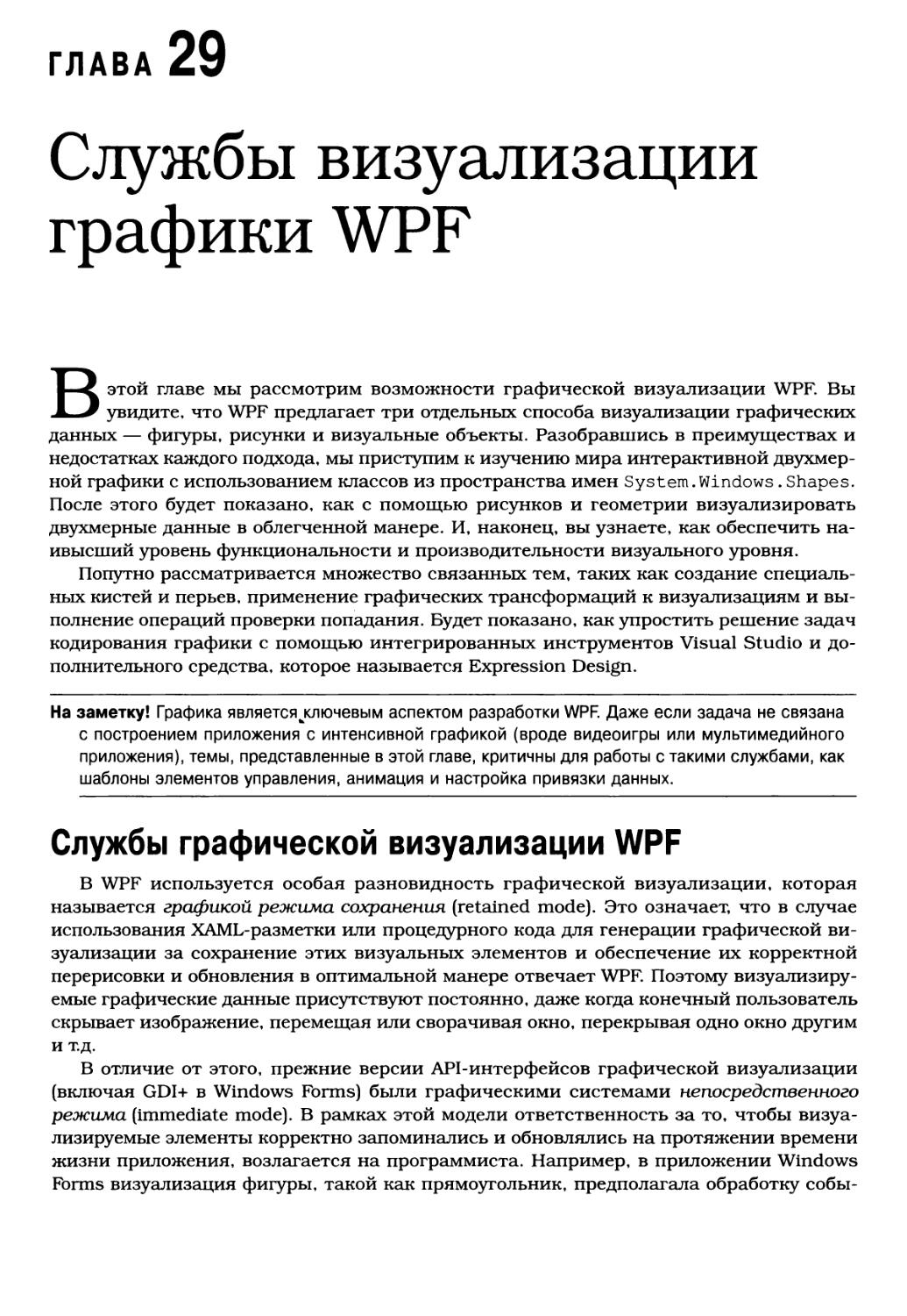 Глава 29. Службы визуализации графики WPF