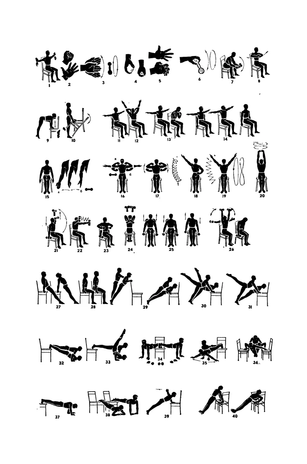 Гимнастические упражнения со стулом
