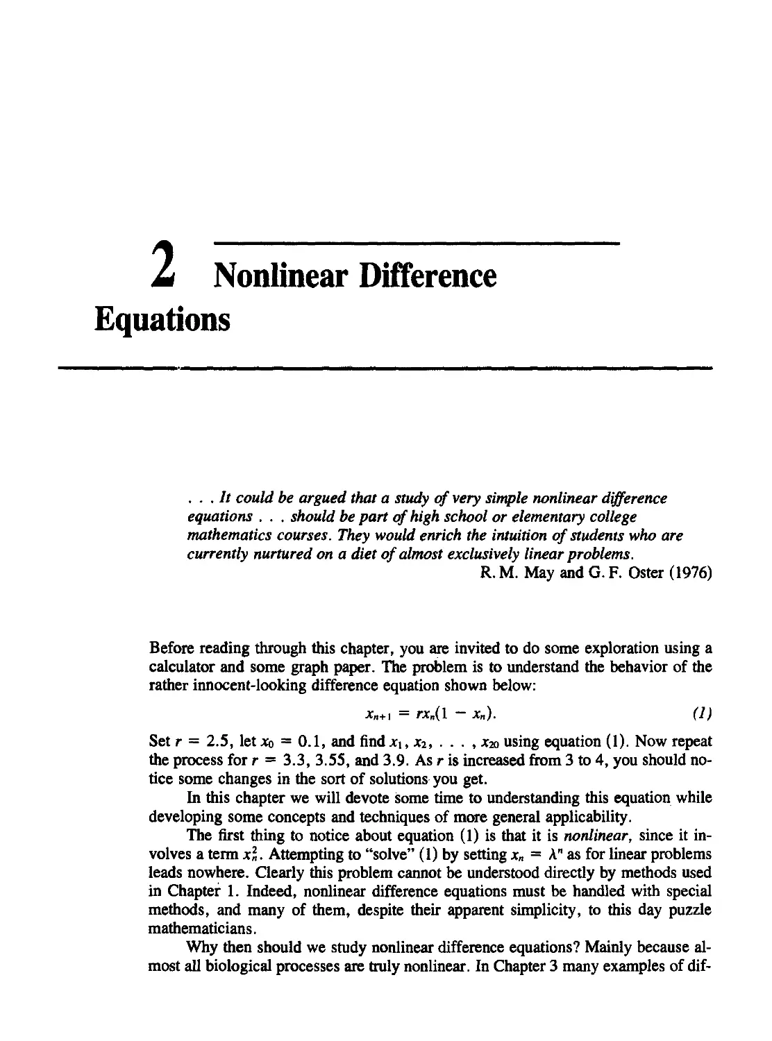 Chapter 2 Nonlinear Difference Equations