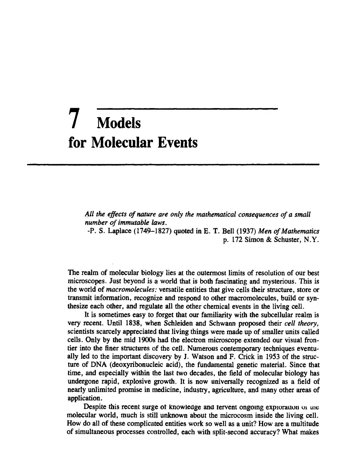 Chapter 7 Models for Molecular Events