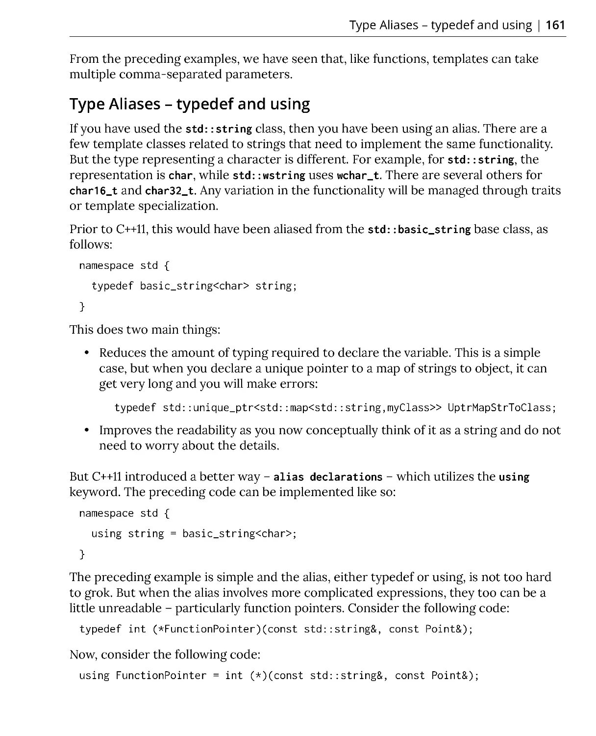Type Aliases – typedef and using