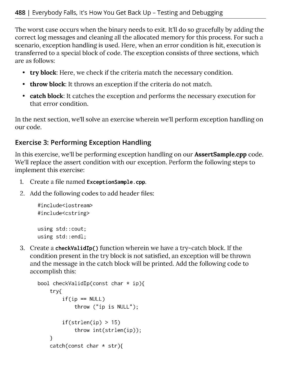 Exercise 3: Performing Exception Handling