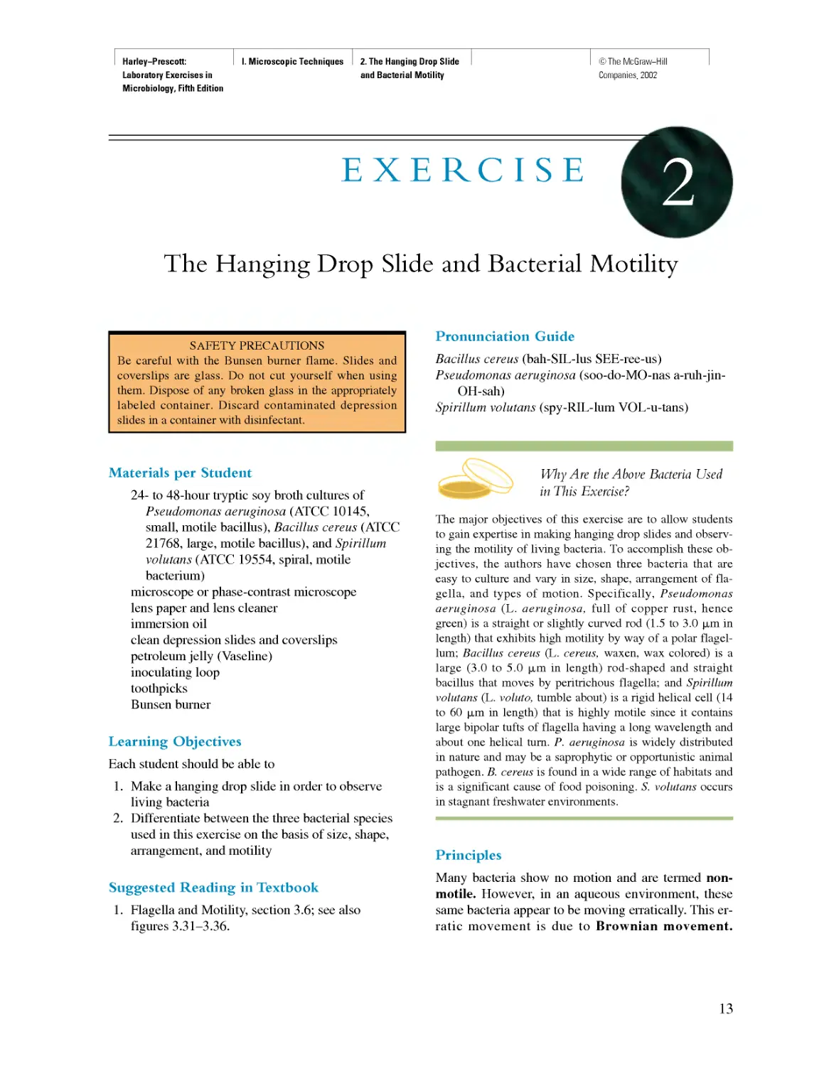 2. The Hanging Drop Slide and Bacterial Motility