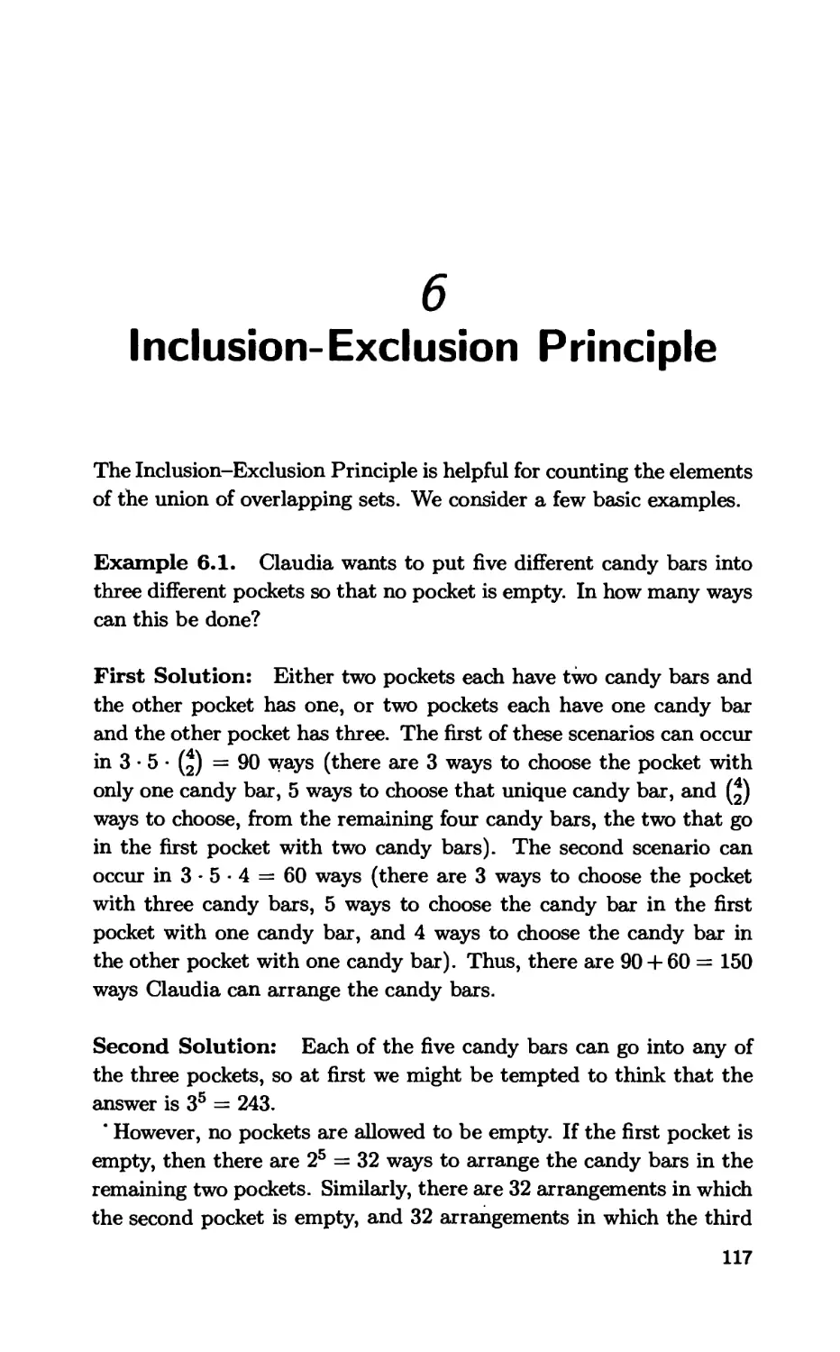 6. Inclusion and Exclusion