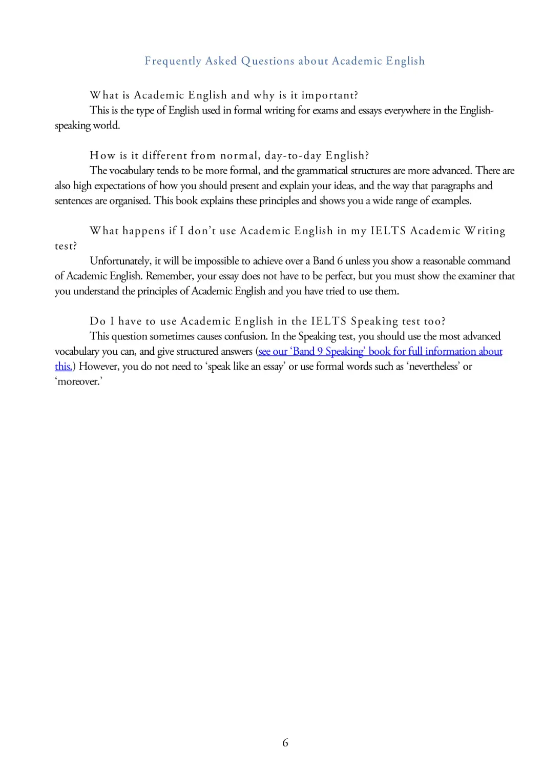 Frequently Asked Questions about Academic English