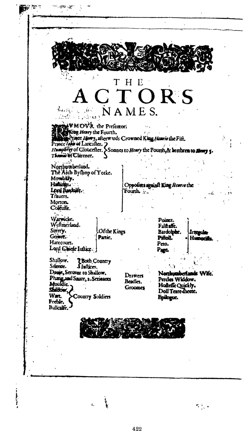 The Actors Names, p. 422
