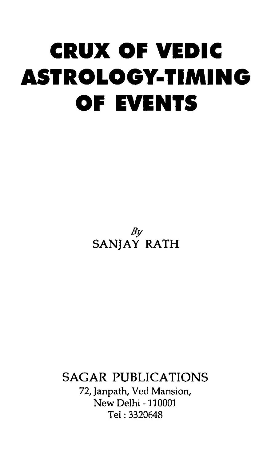 titlepage - crux of vedic astrology