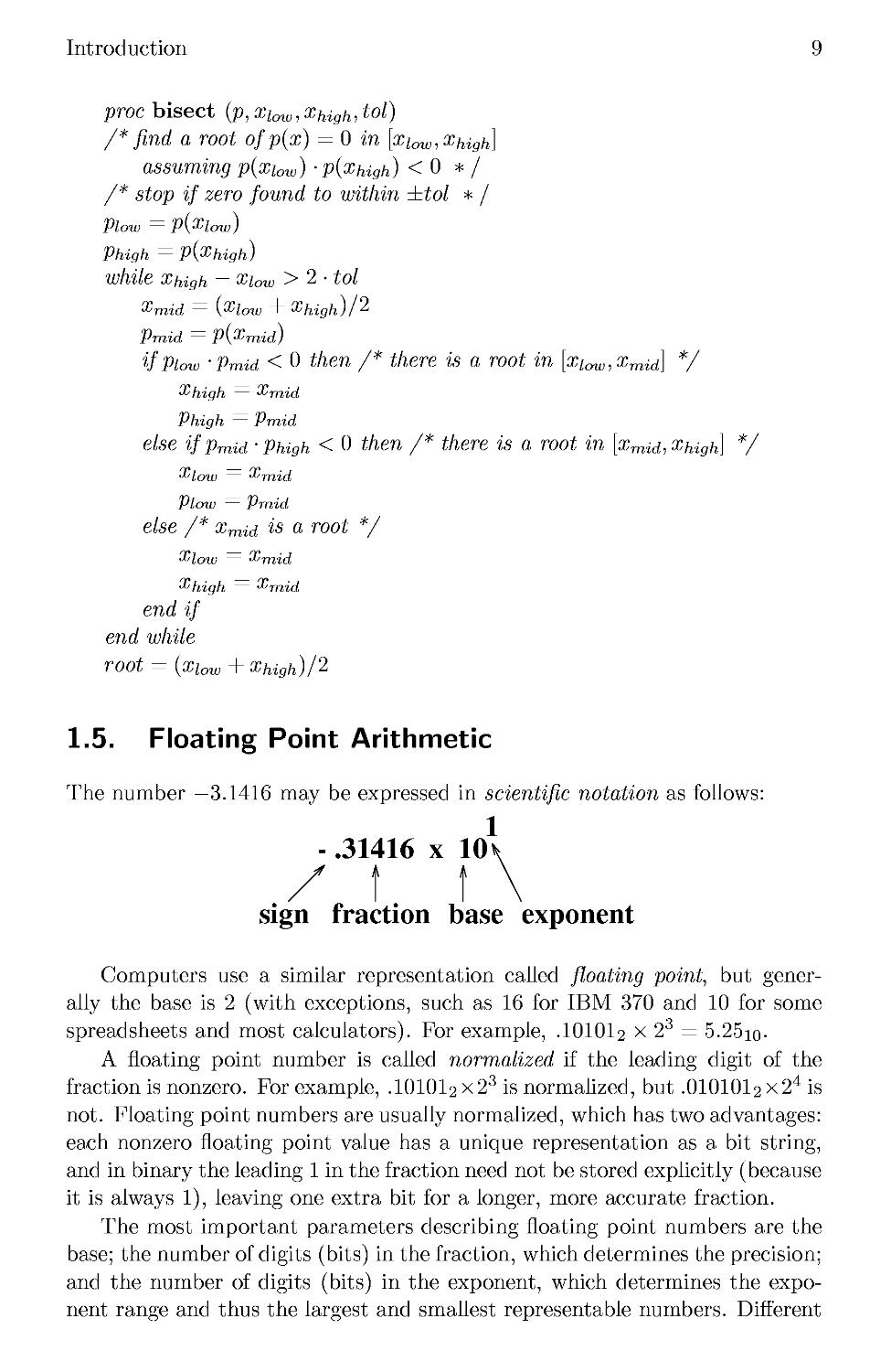 1.5 Floating Point Arithmetic
