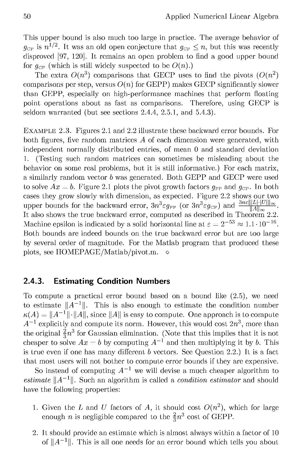 2.4.3 Estimating Condition Numbers