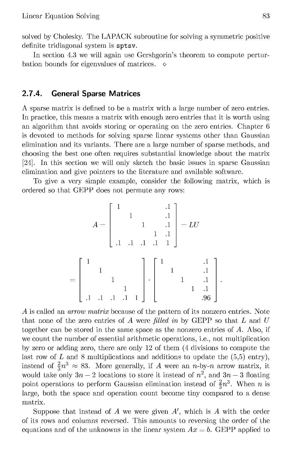 2.7.4 General Sparse Matrices