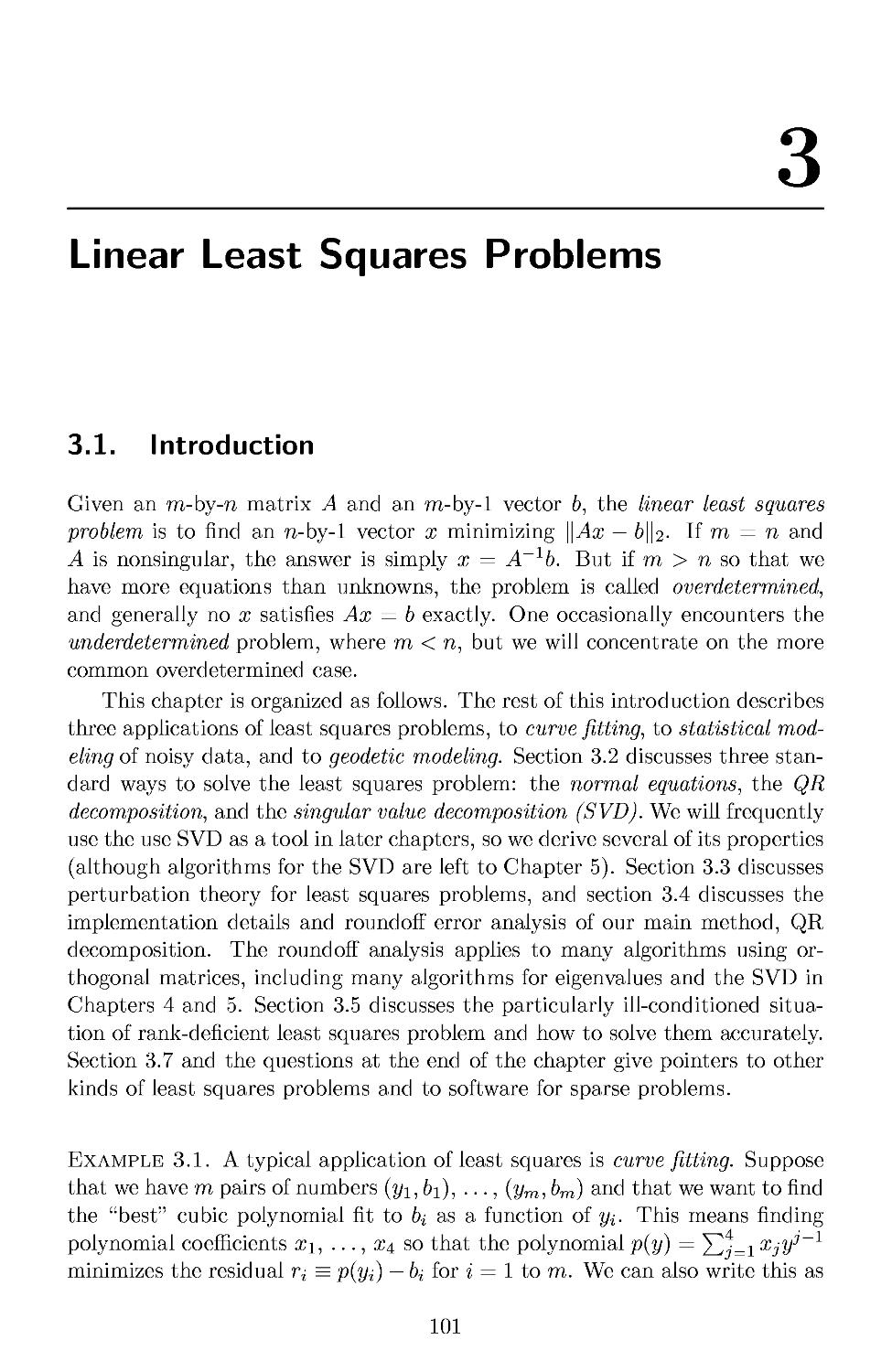 3 Linear Least Squares Problems