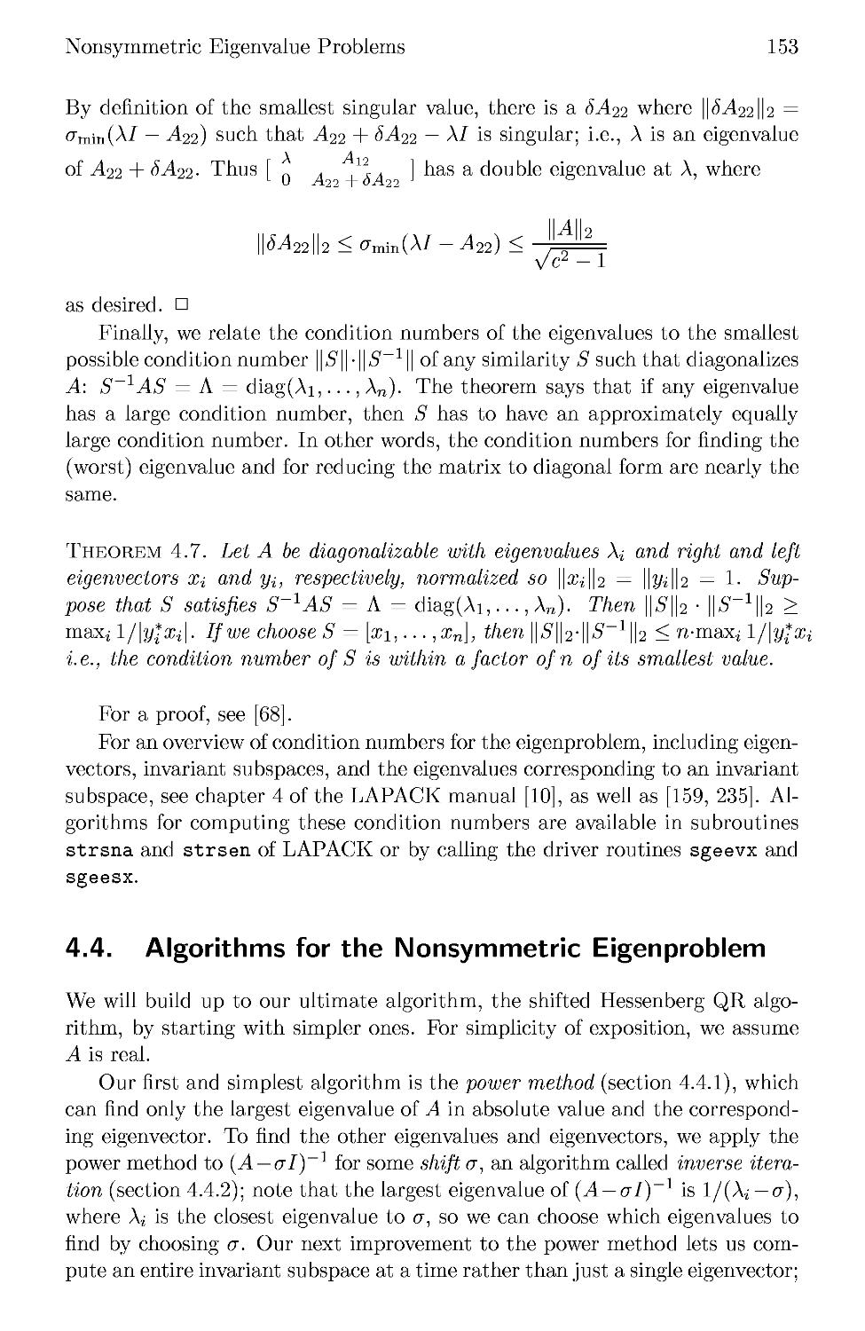 4.4 Algorithms for the Nonsymmetric Eigenproblem