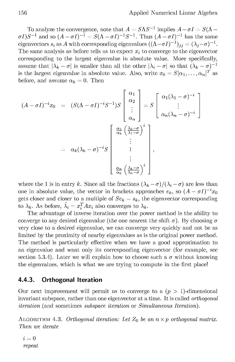 4.4.3 Orthogonal Iteration