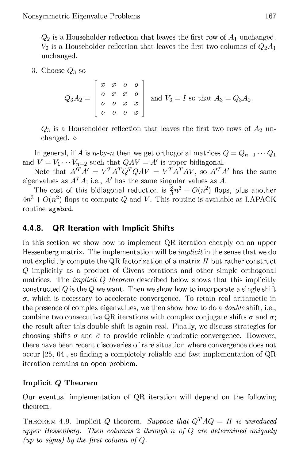 4.4.8 QR Iteration with Implicit Shifts