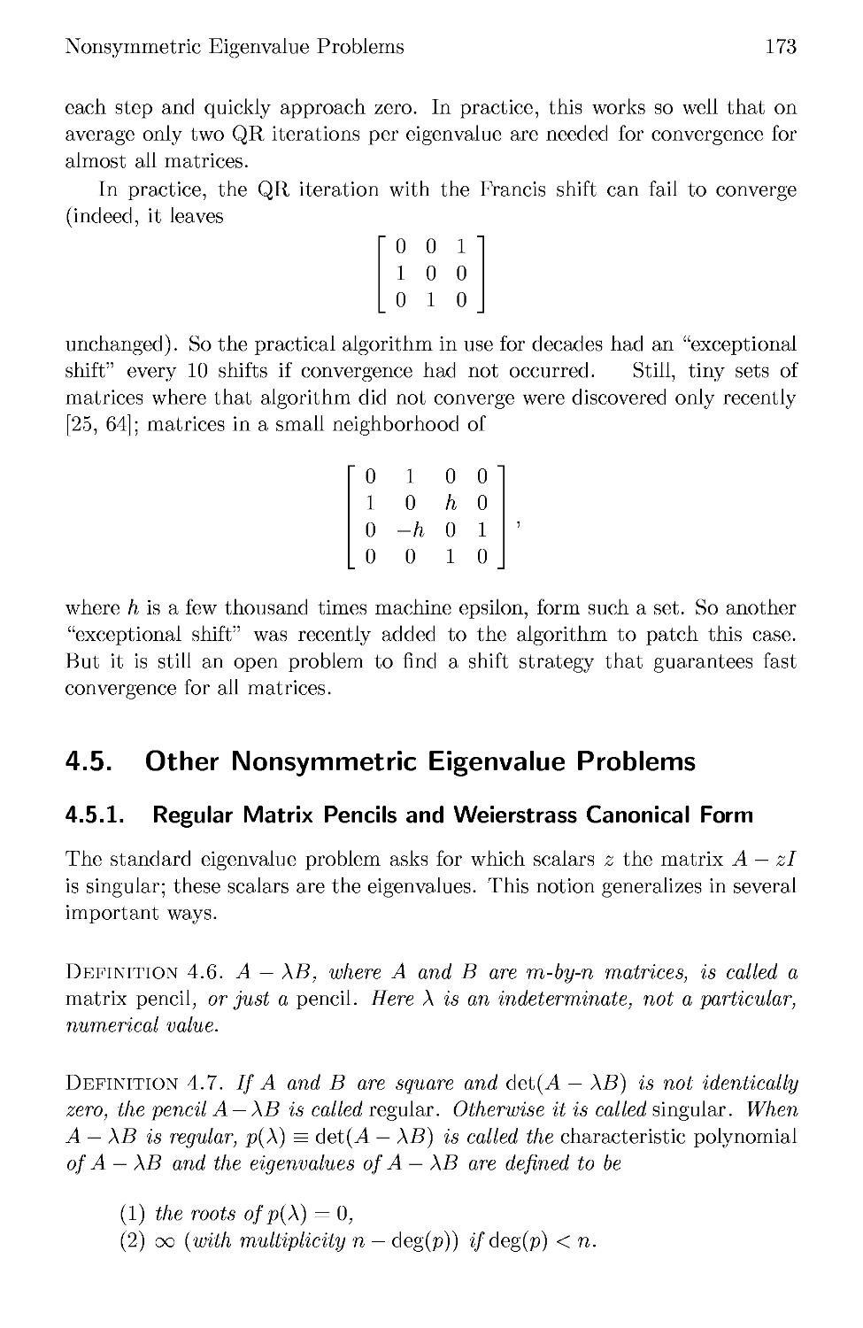 4.5 Other Nonsymmetric Eigenvalue Problems