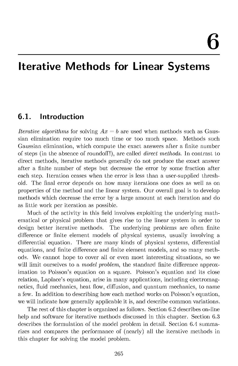 6 Iterative Methods for Linear Systems