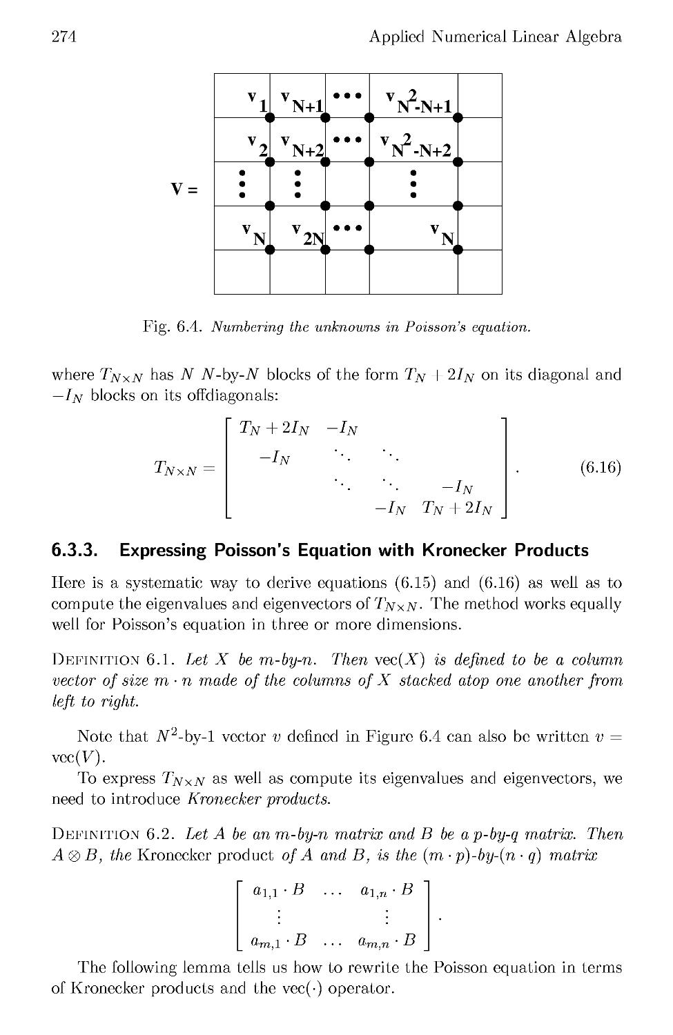 6.3.3 Expressing Poisson's Equation with Kronecker Products