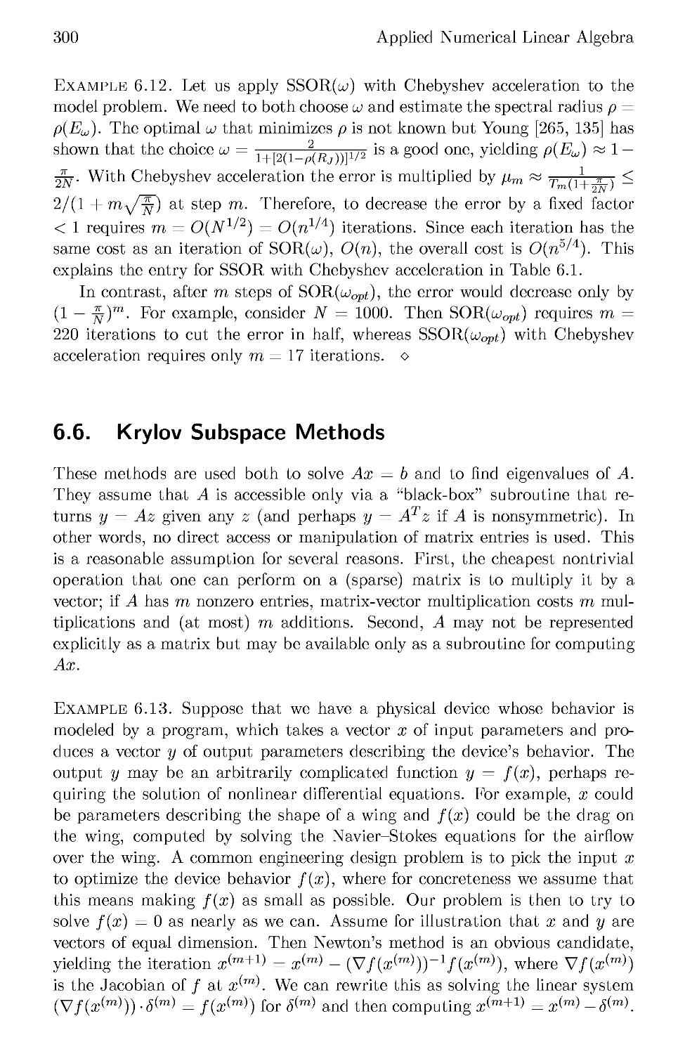 6.6 Krylov Subspace Methods