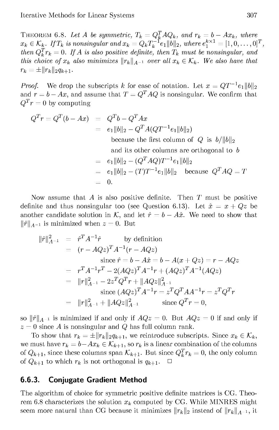 6.6.3 Conjugate Gradient Method