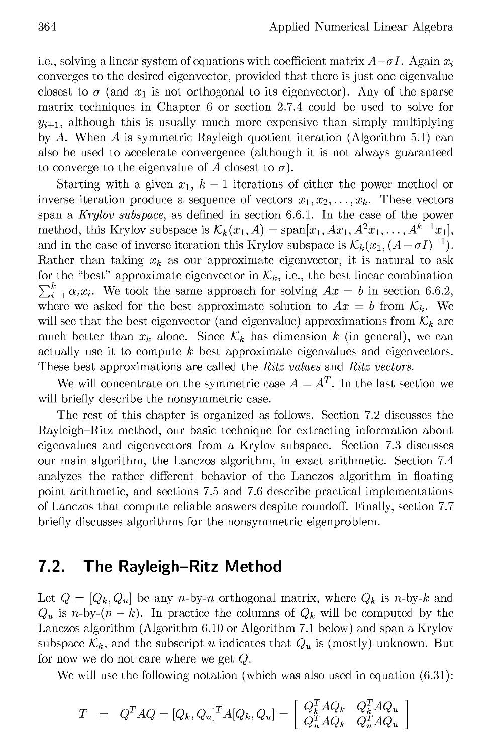 7.2 The Rayleigh-Ritz Method
