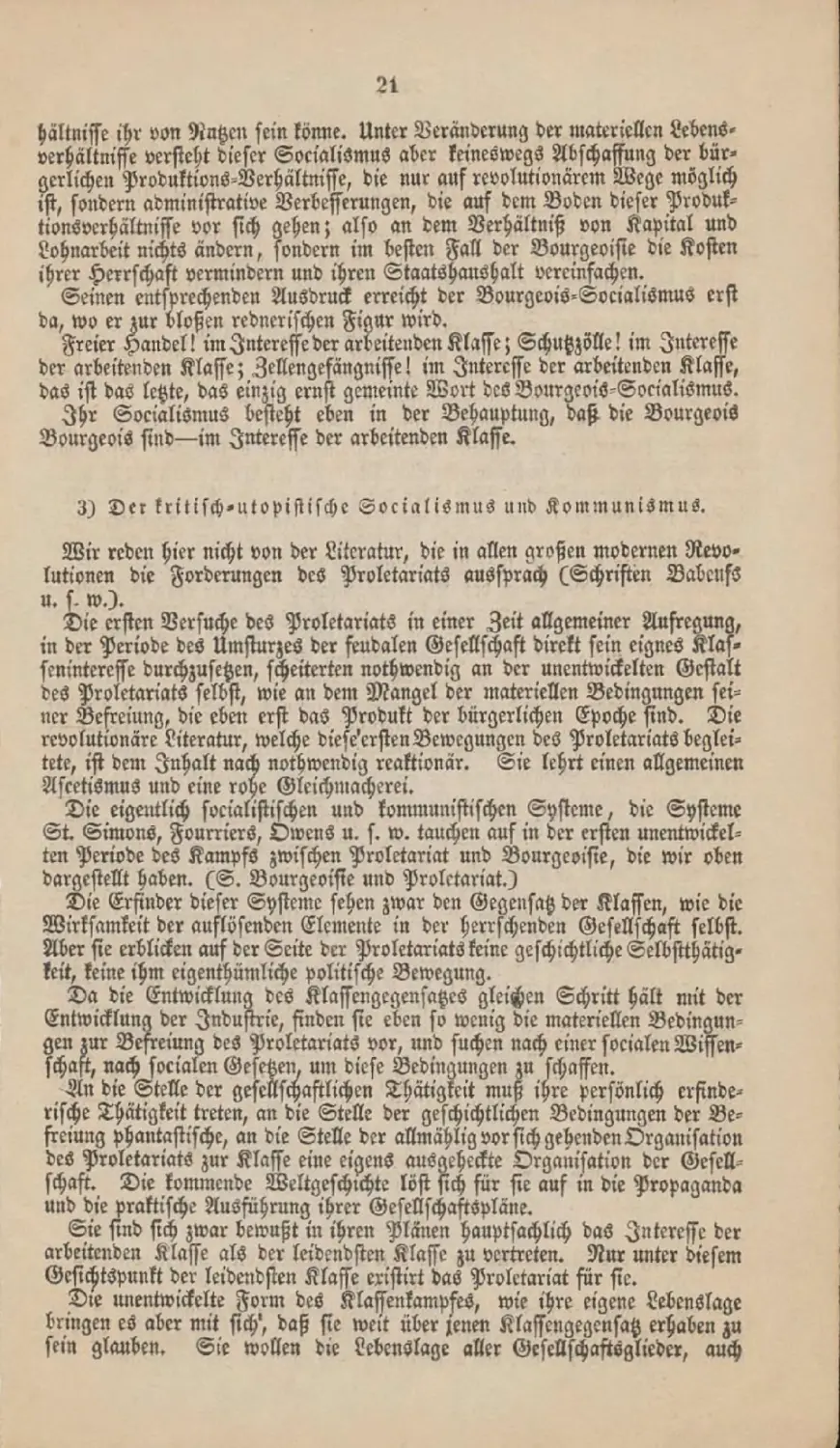 3. Der kritisch-utopistische Sozialismus und Kommunismus