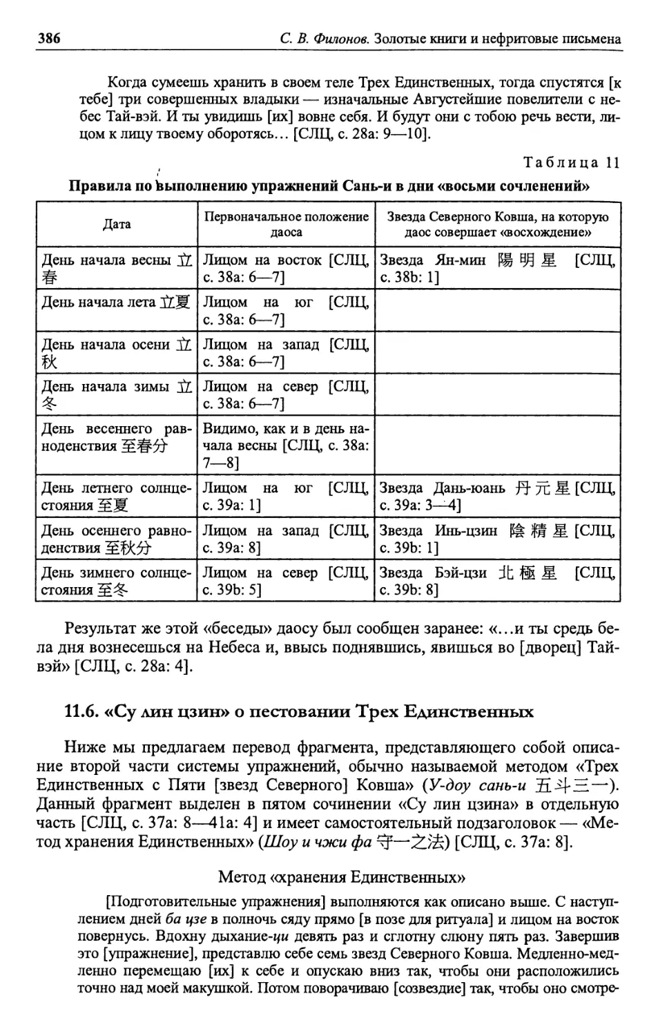 11.6. «Су лин цзин» о пестовании Трех Единственных