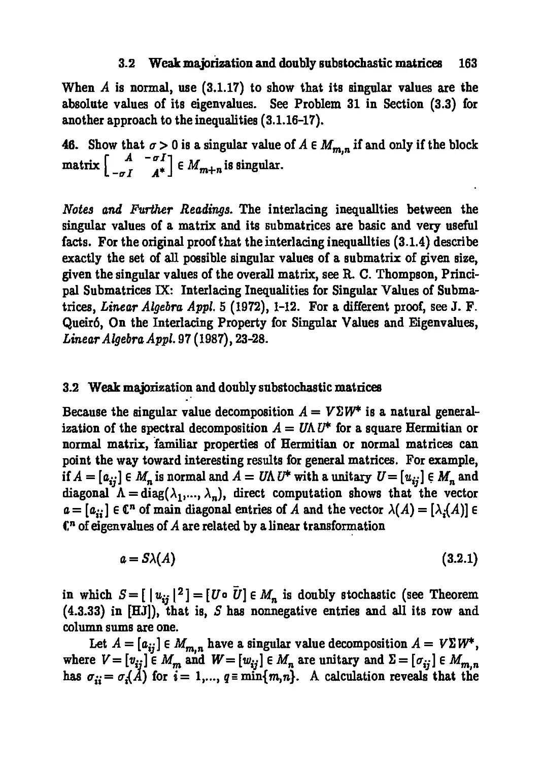 3.2 Weak majorization and doubly substochastic matrices