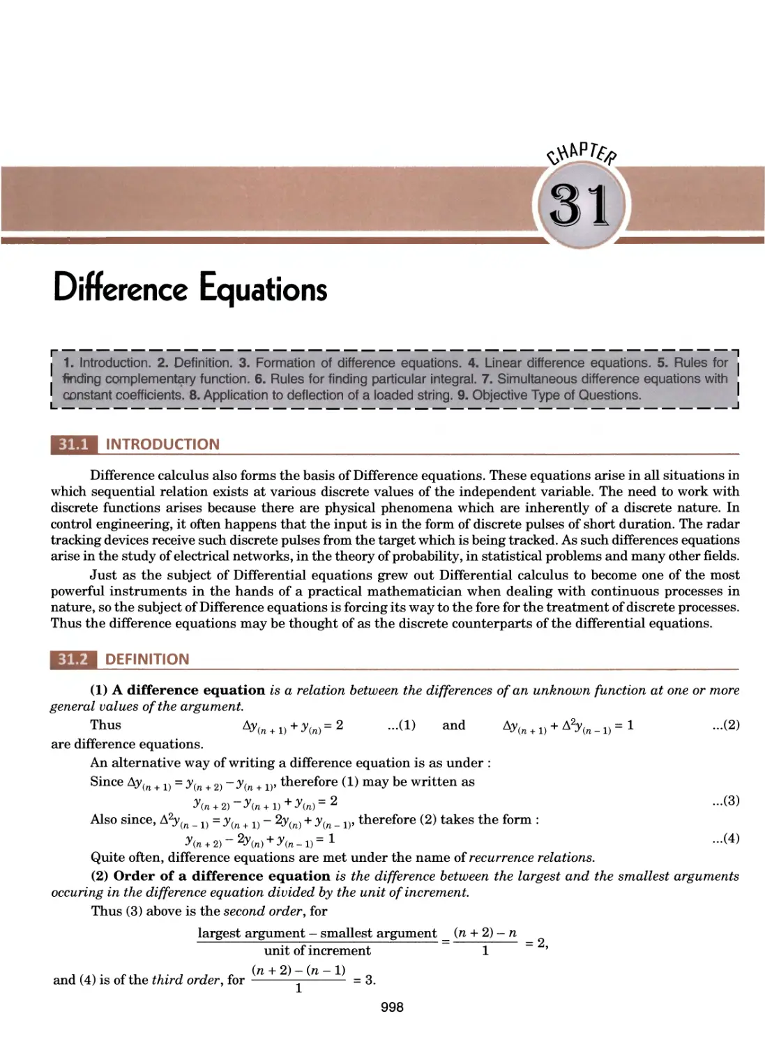 31.Difference Equations 998